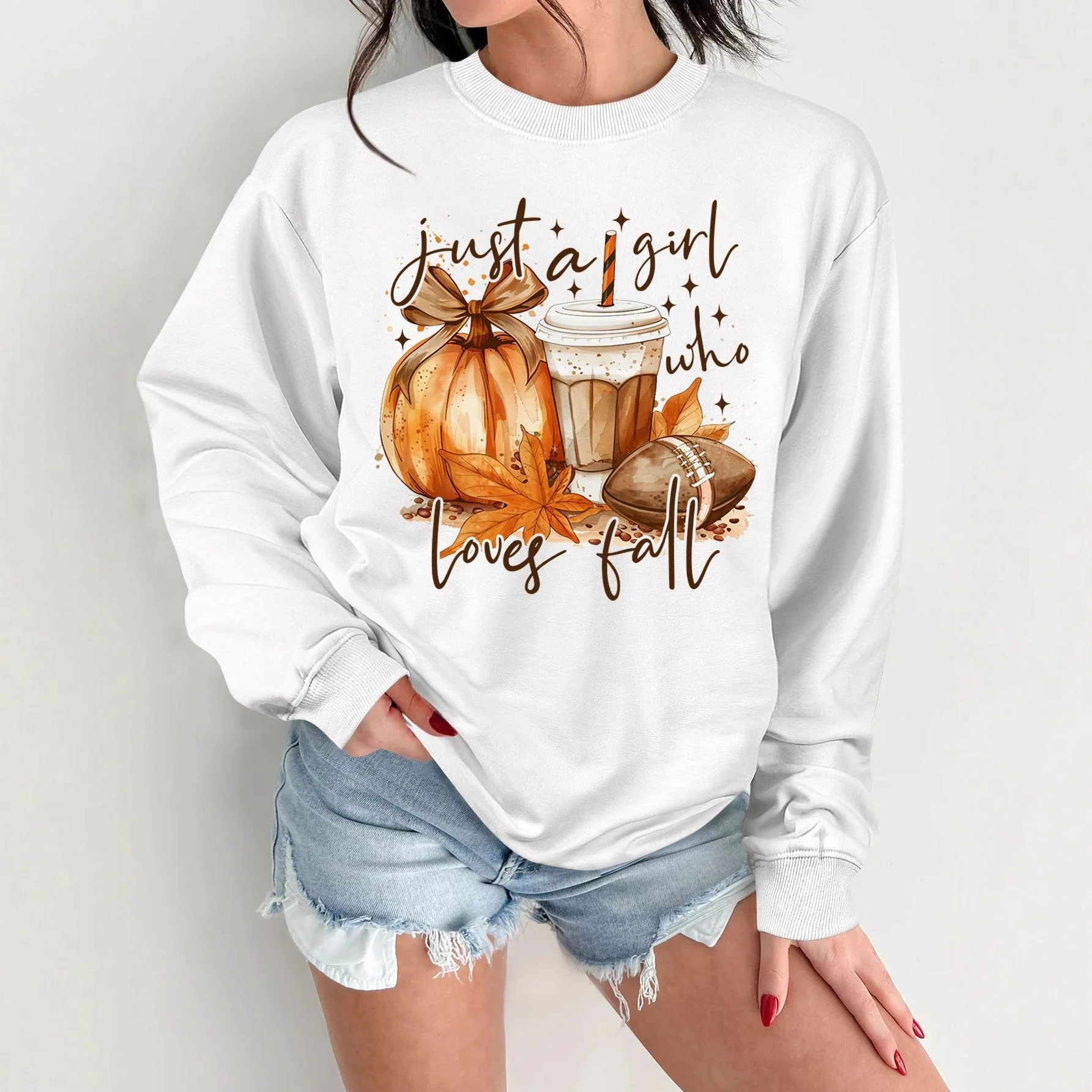 Damen Sweatshirt mit herbstlichem Motiv und inspirierendem Druck - Image 3