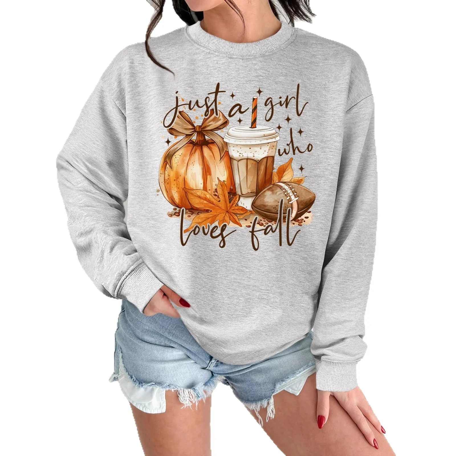 Damen Sweatshirt mit herbstlichem Motiv und inspirierendem Druck - Image 4