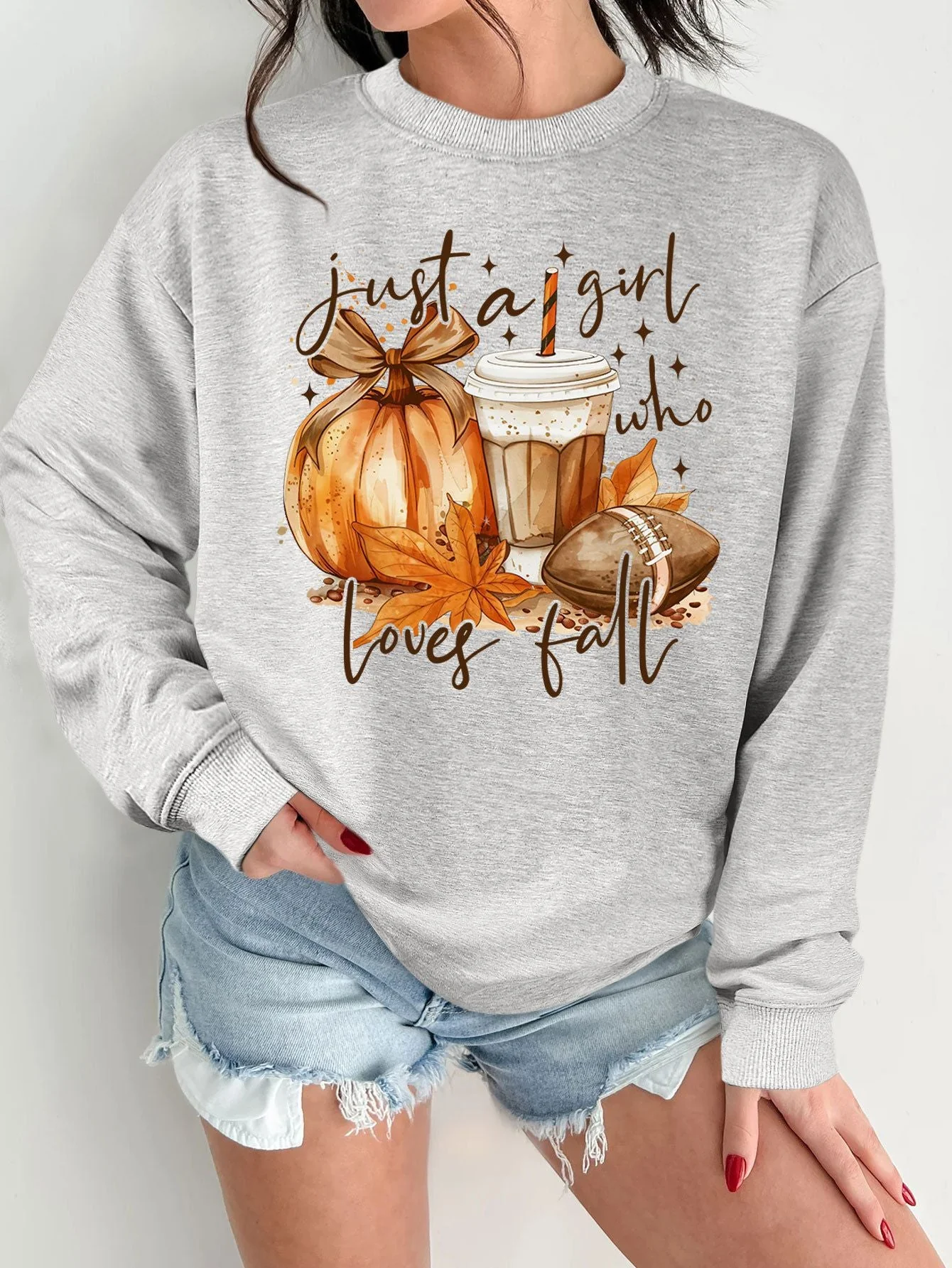 Damen Sweatshirt mit herbstlichem Motiv und inspirierendem Druck - Image 5