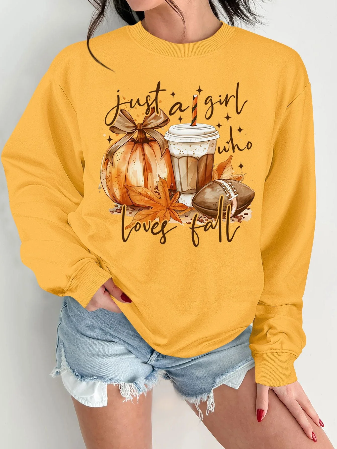 Damen Sweatshirt mit herbstlichem Motiv und inspirierendem Druck - Image 6