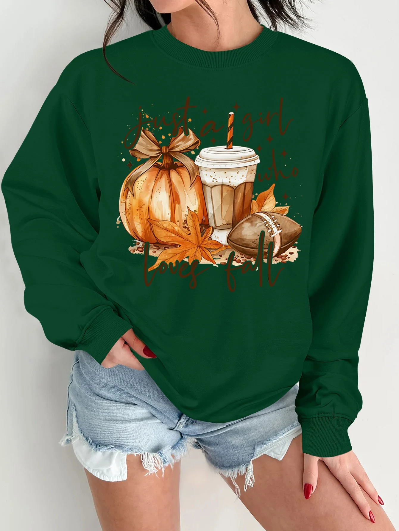 Damen Sweatshirt mit herbstlichem Motiv und inspirierendem Druck - Image 7