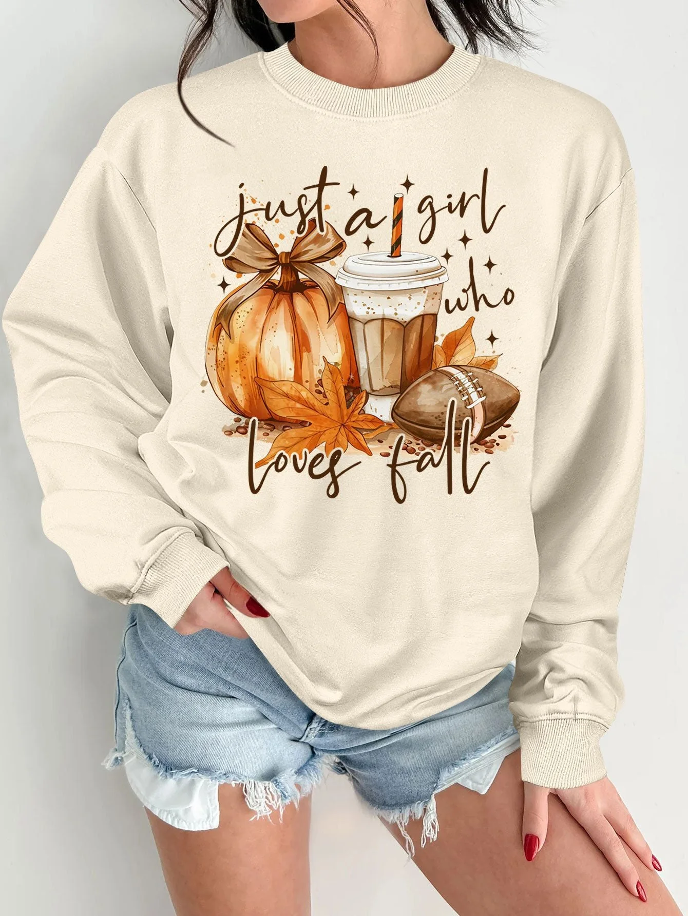 Damen Sweatshirt mit herbstlichem Motiv und inspirierendem Druck - Image 8
