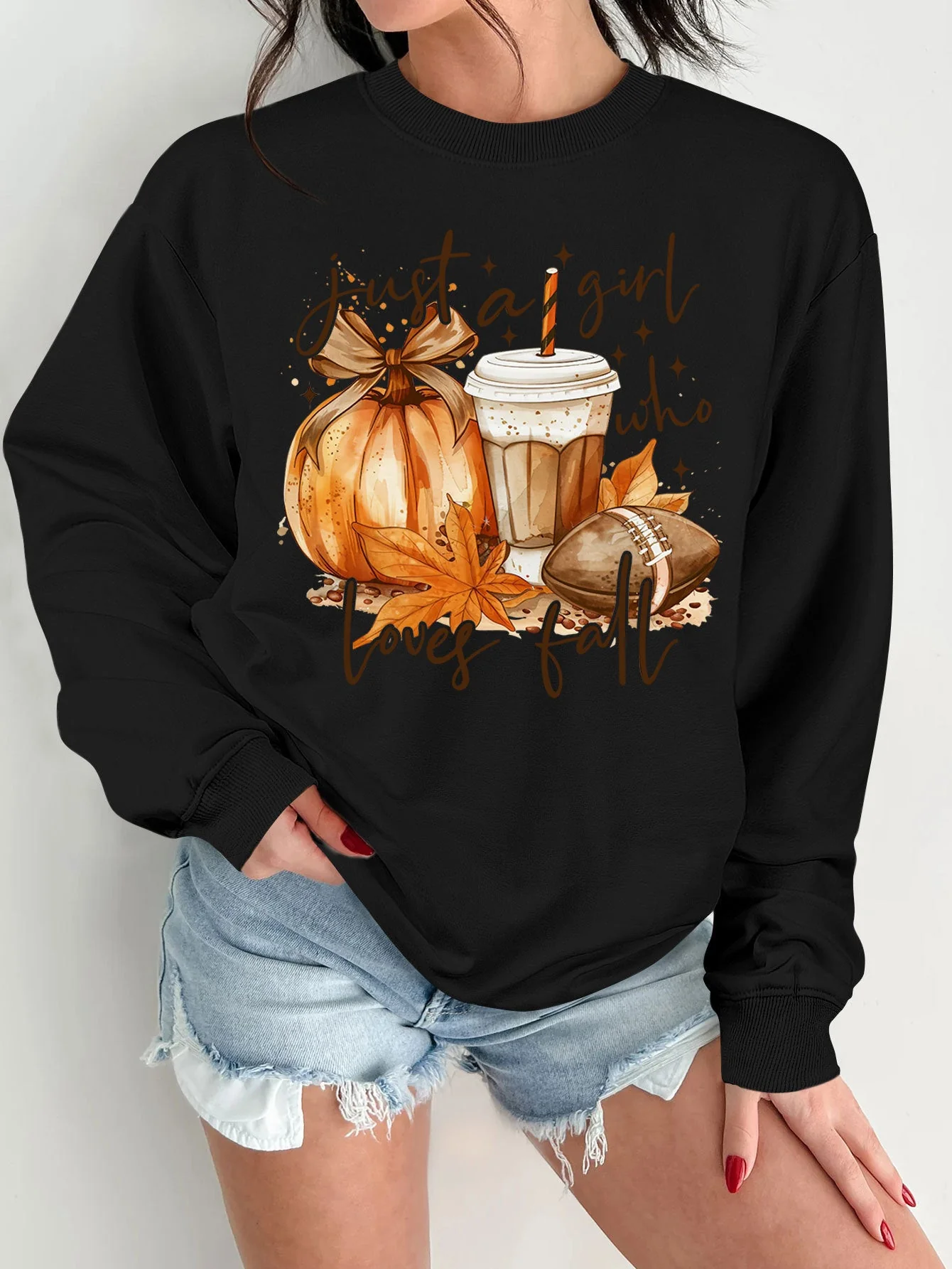 Damen Sweatshirt mit herbstlichem Motiv und inspirierendem Druck - Image 9