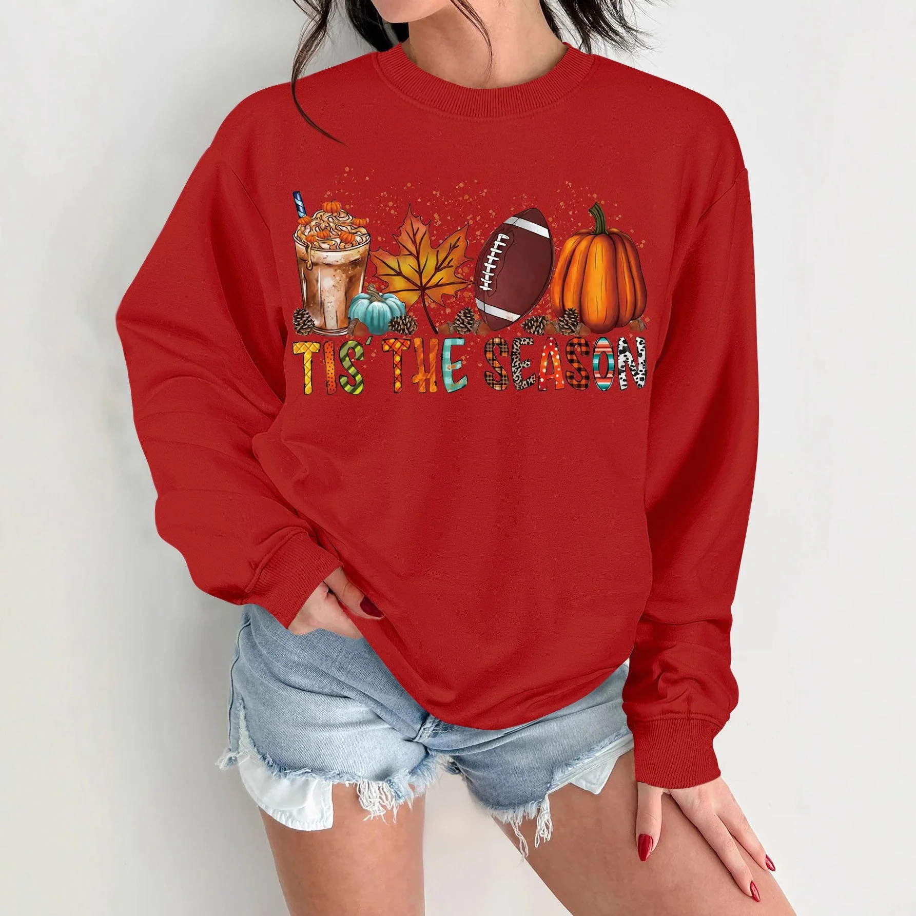 Damen Sweatshirt mit herbstlichem Motiv und lässigem Schnitt - Image 2