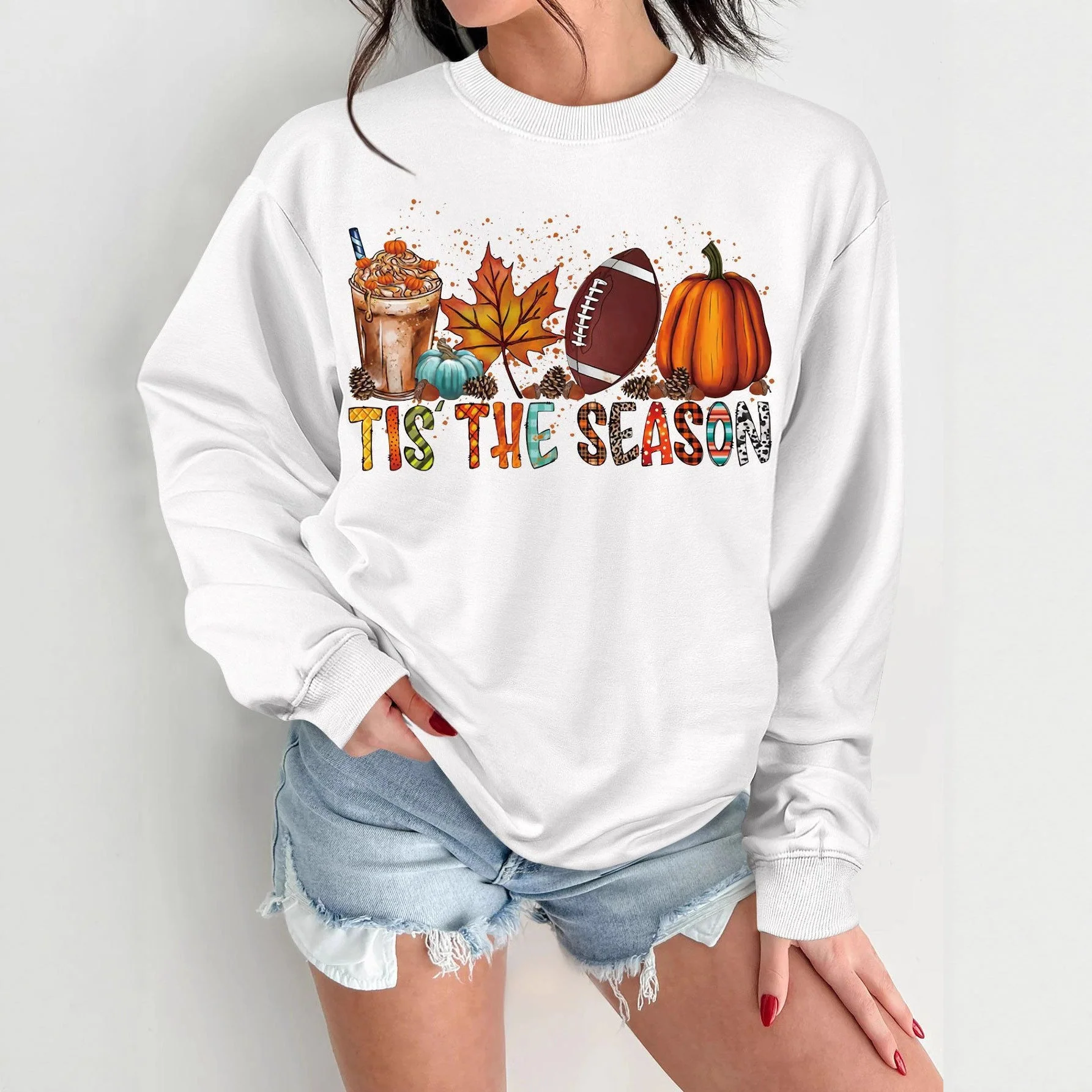 Damen Sweatshirt mit herbstlichem Motiv und lässigem Schnitt - Image 3