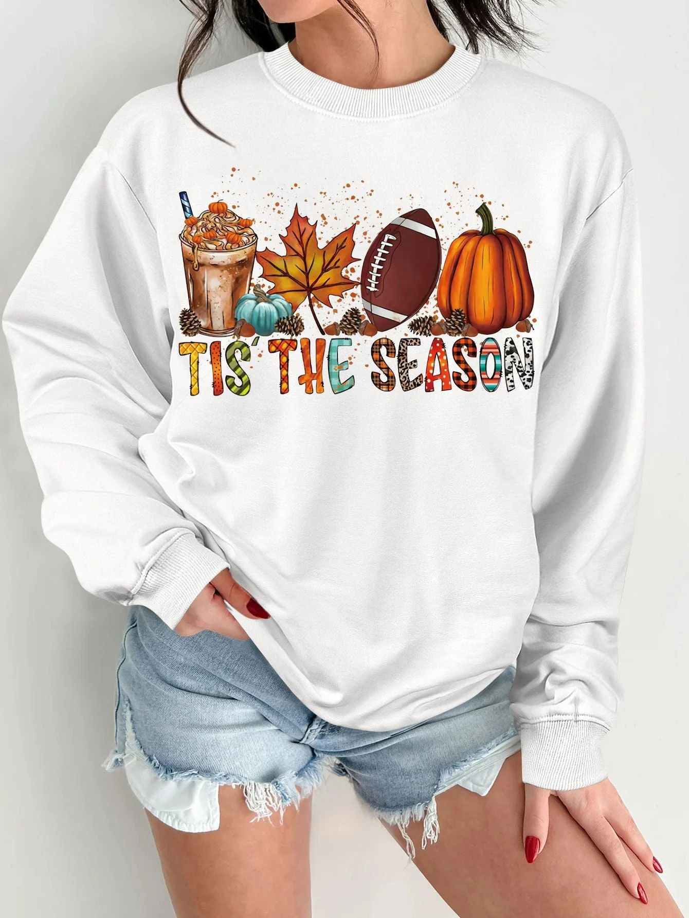 Damen Sweatshirt mit herbstlichem Motiv und lässigem Schnitt - Image 9