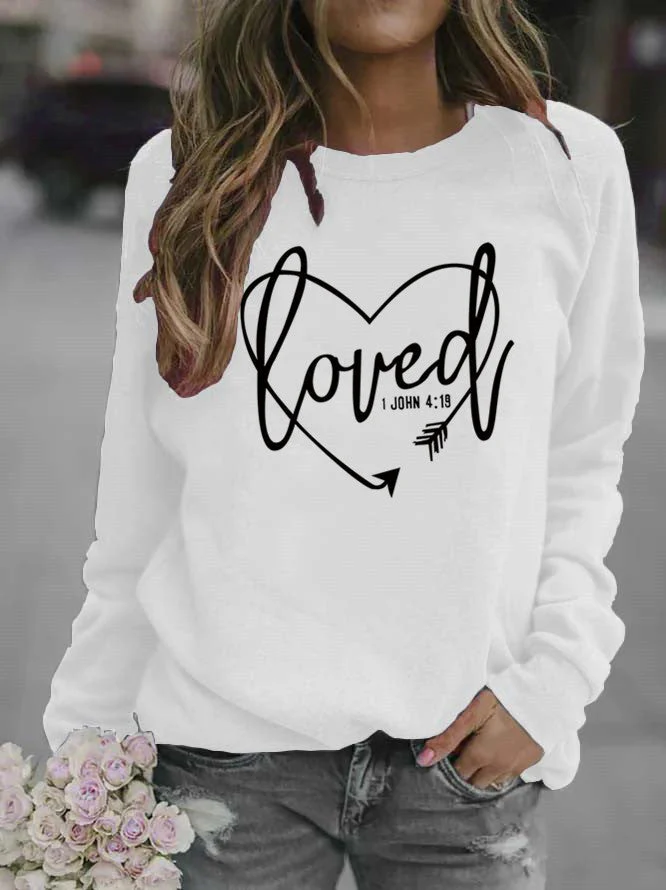 Damen Sweatshirt mit herzförmigem Aufdruck und inspirierender Botschaft - Image 10