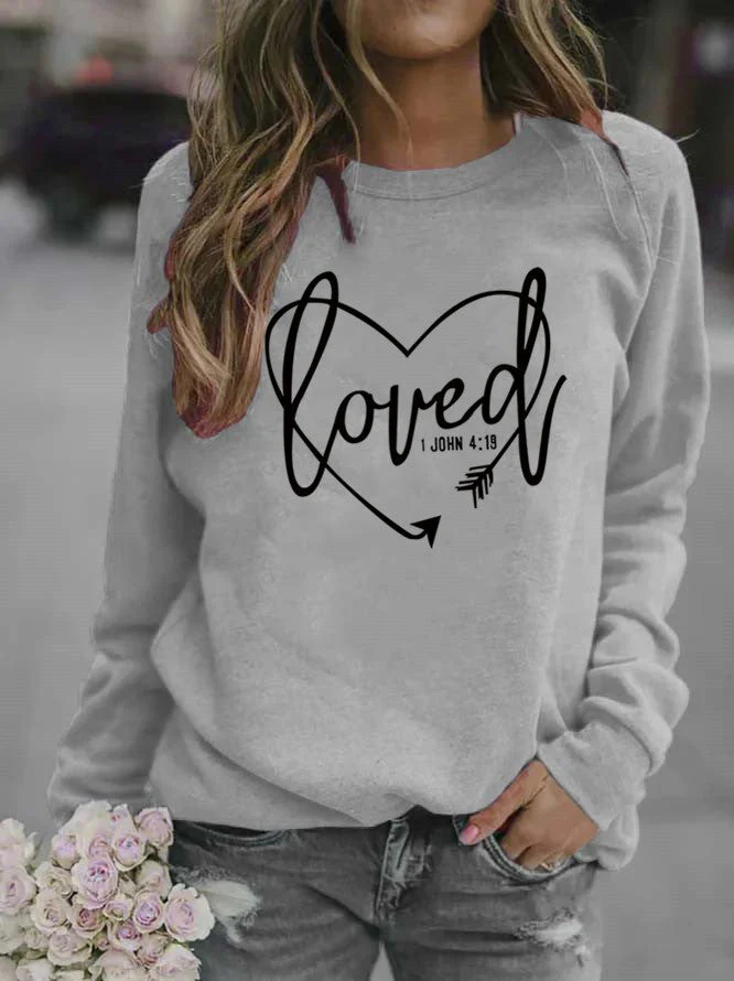 Damen Sweatshirt mit herzförmigem Aufdruck und inspirierender Botschaft - Image 11