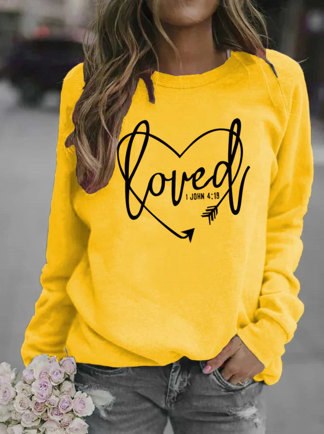 Damen Sweatshirt mit herzförmigem Aufdruck und inspirierender Botschaft - Image 12