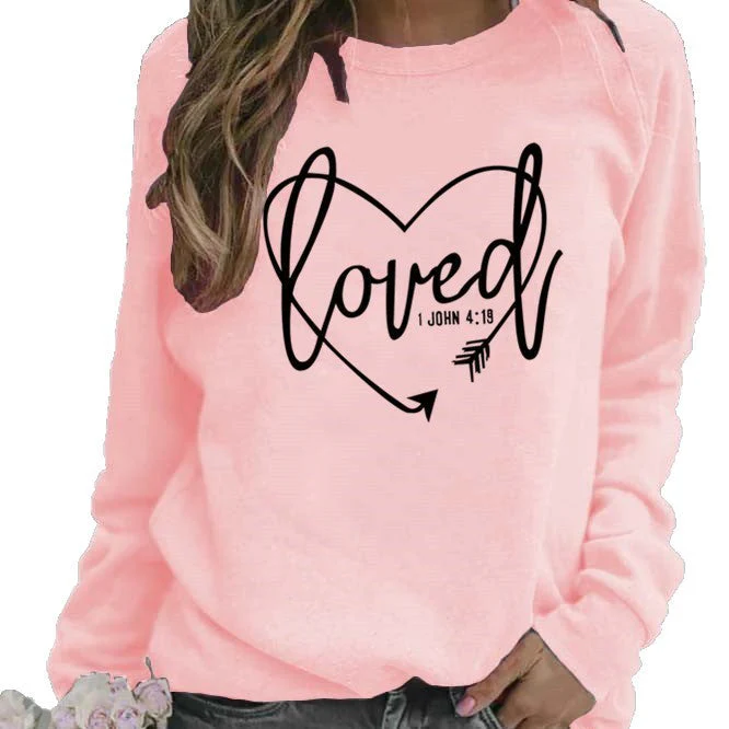 Damen Sweatshirt mit herzförmigem Aufdruck und inspirierender Botschaft - Image 4