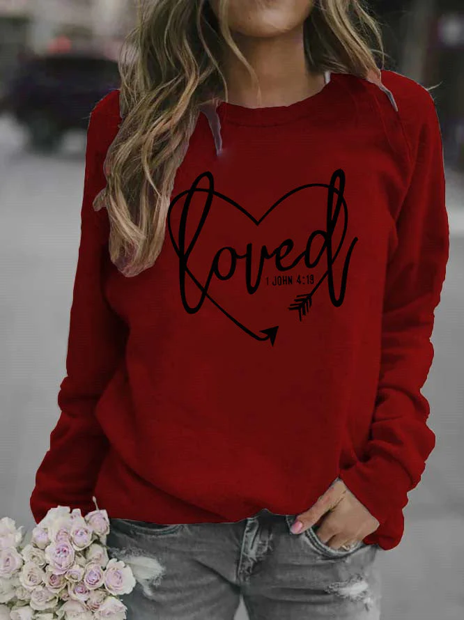 Damen Sweatshirt mit herzförmigem Aufdruck und inspirierender Botschaft - Image 6