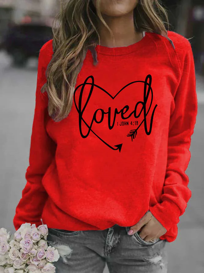 Damen Sweatshirt mit herzförmigem Aufdruck und inspirierender Botschaft - Image 7