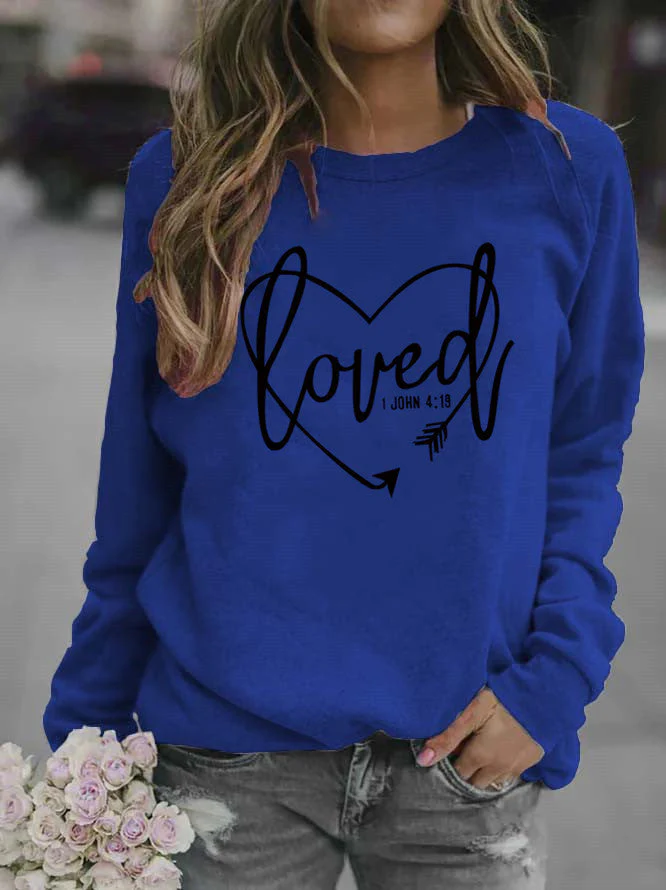 Damen Sweatshirt mit herzförmigem Aufdruck und inspirierender Botschaft - Image 8