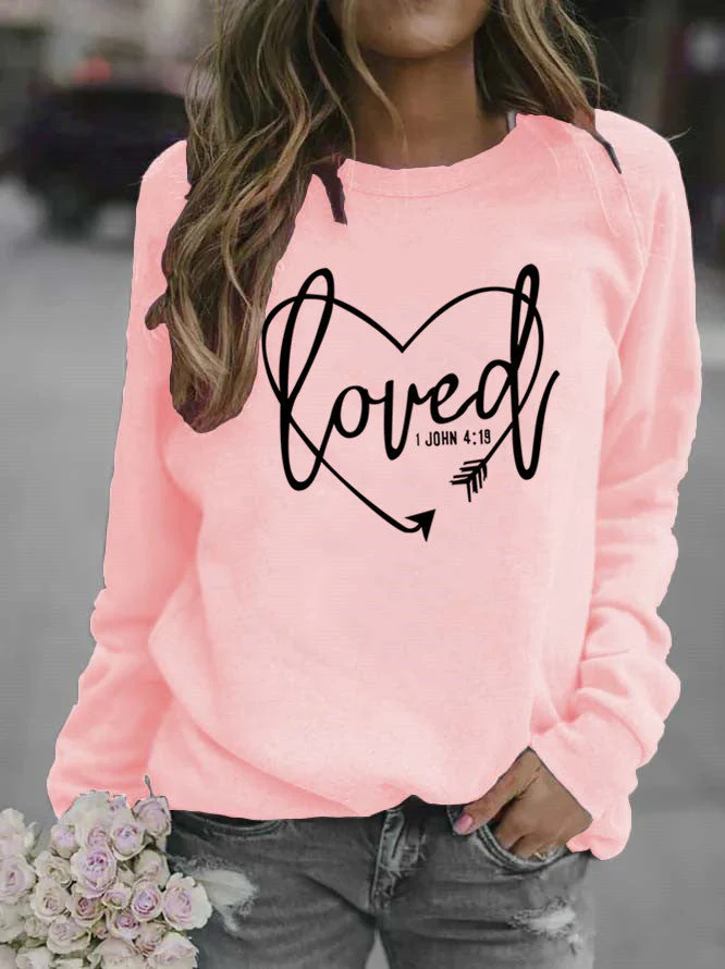Damen Sweatshirt mit herzförmigem Aufdruck und inspirierender Botschaft - Image 9