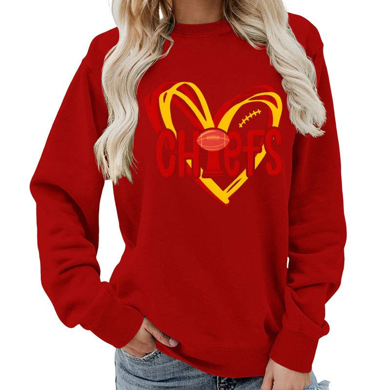Damen Sweatshirt mit Herzmotiv und kreativen Sportgrafiken - Image 2
