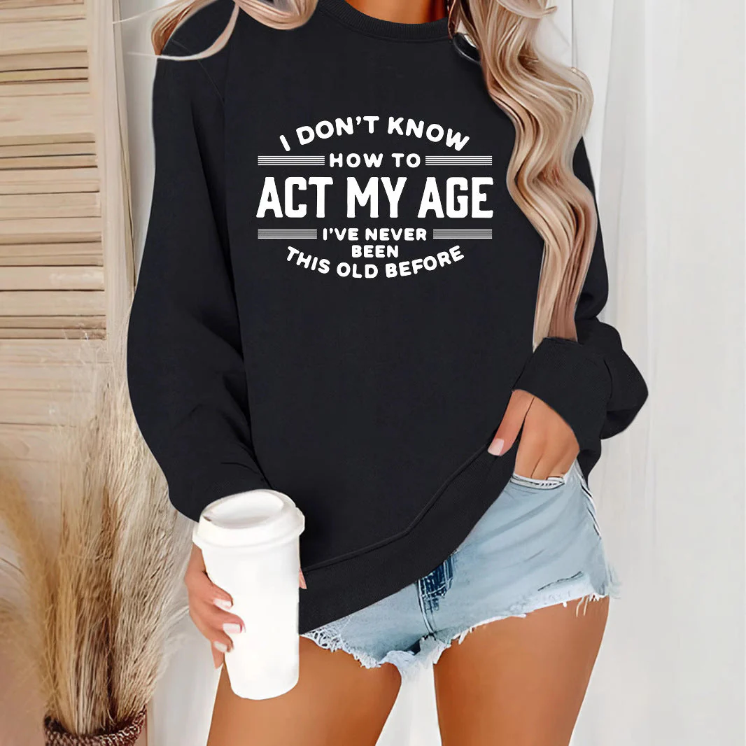 Damen Sweatshirt mit humorvollem Aufdruck und lässigem Schnitt - Image 3
