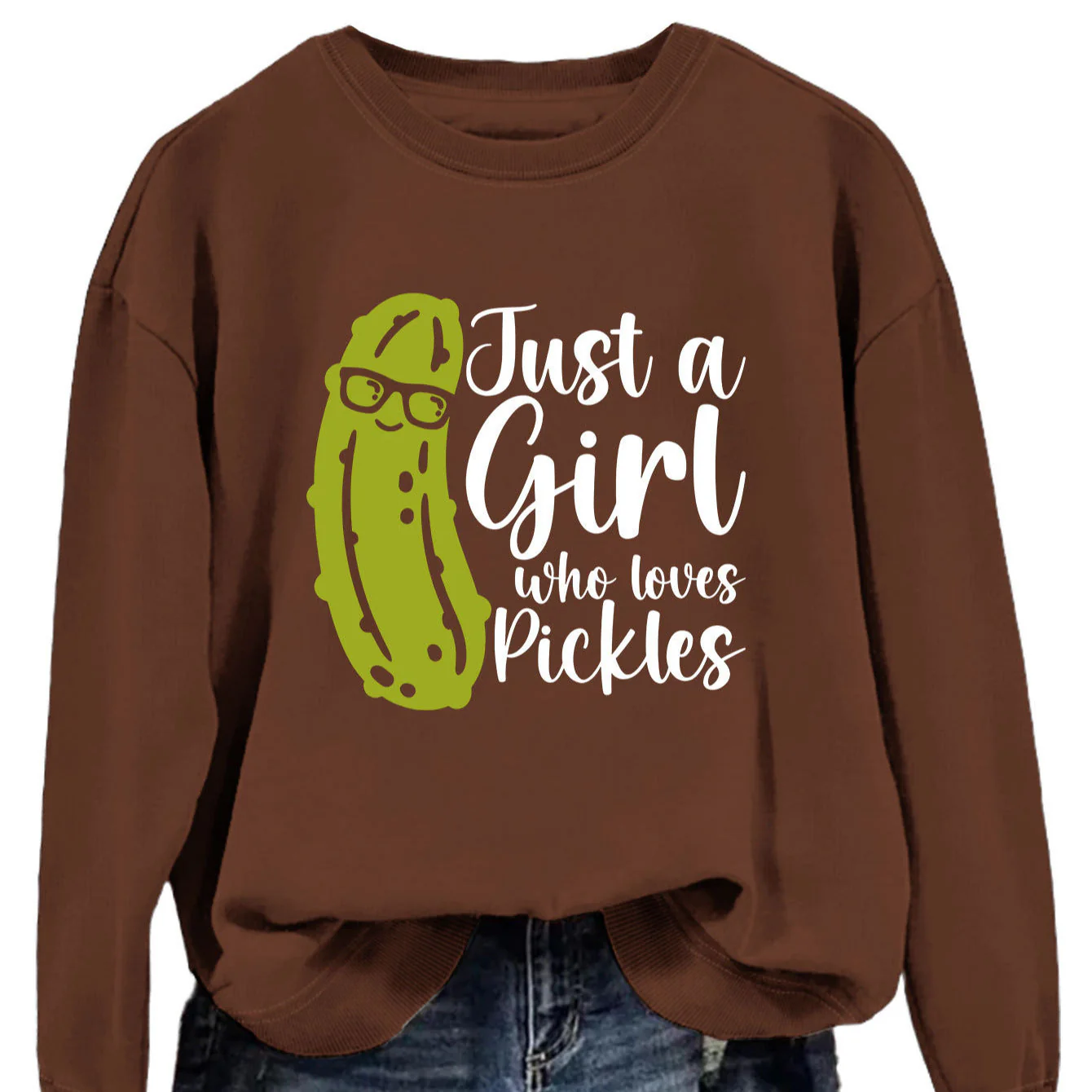 Damen Sweatshirt mit humorvollem Gurkenmotiv und lässigem Schnitt - Image 4