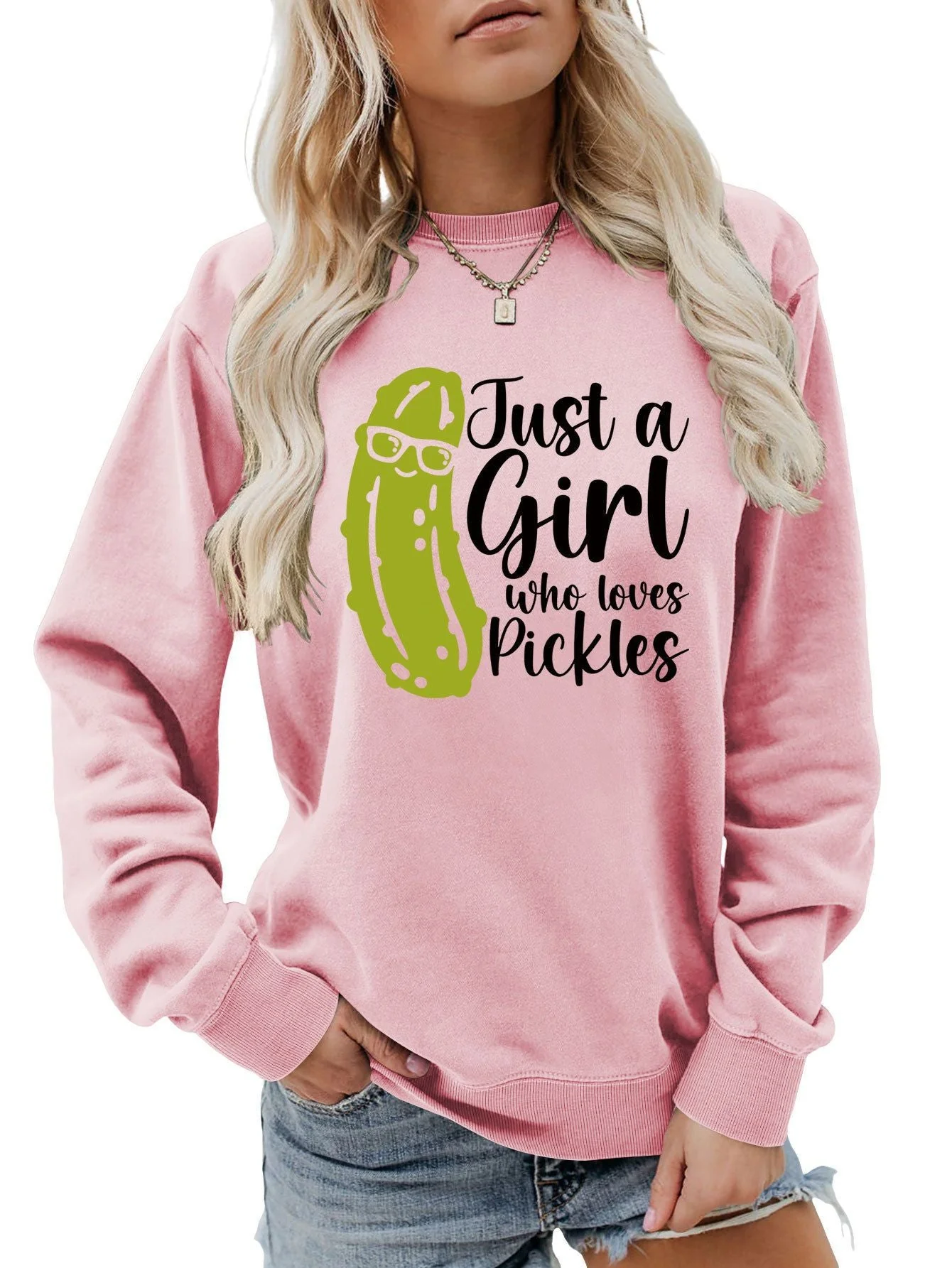 Damen Sweatshirt mit humorvollem Gurkenmotiv und lässigem Schnitt - Image 7