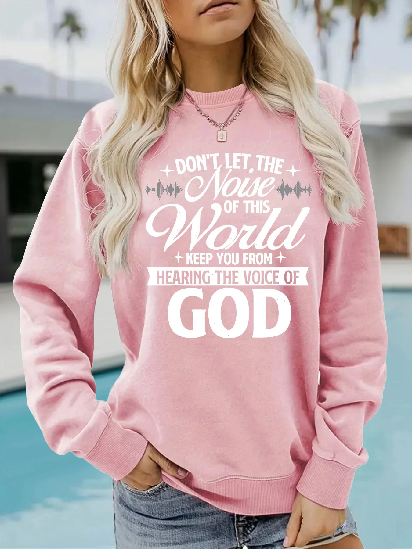 Damen Sweatshirt mit inspirierendem Aufdruck und bequemer Passform - Image 5