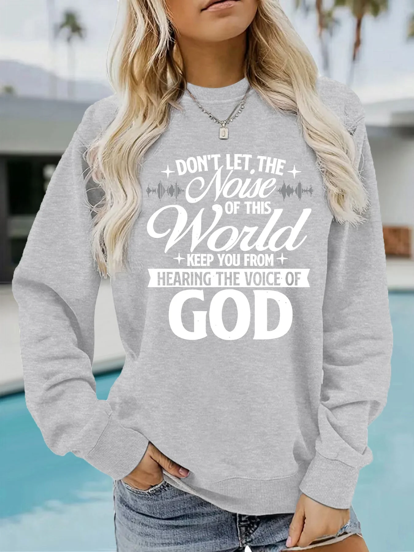 Damen Sweatshirt mit inspirierendem Aufdruck und bequemer Passform - Image 6