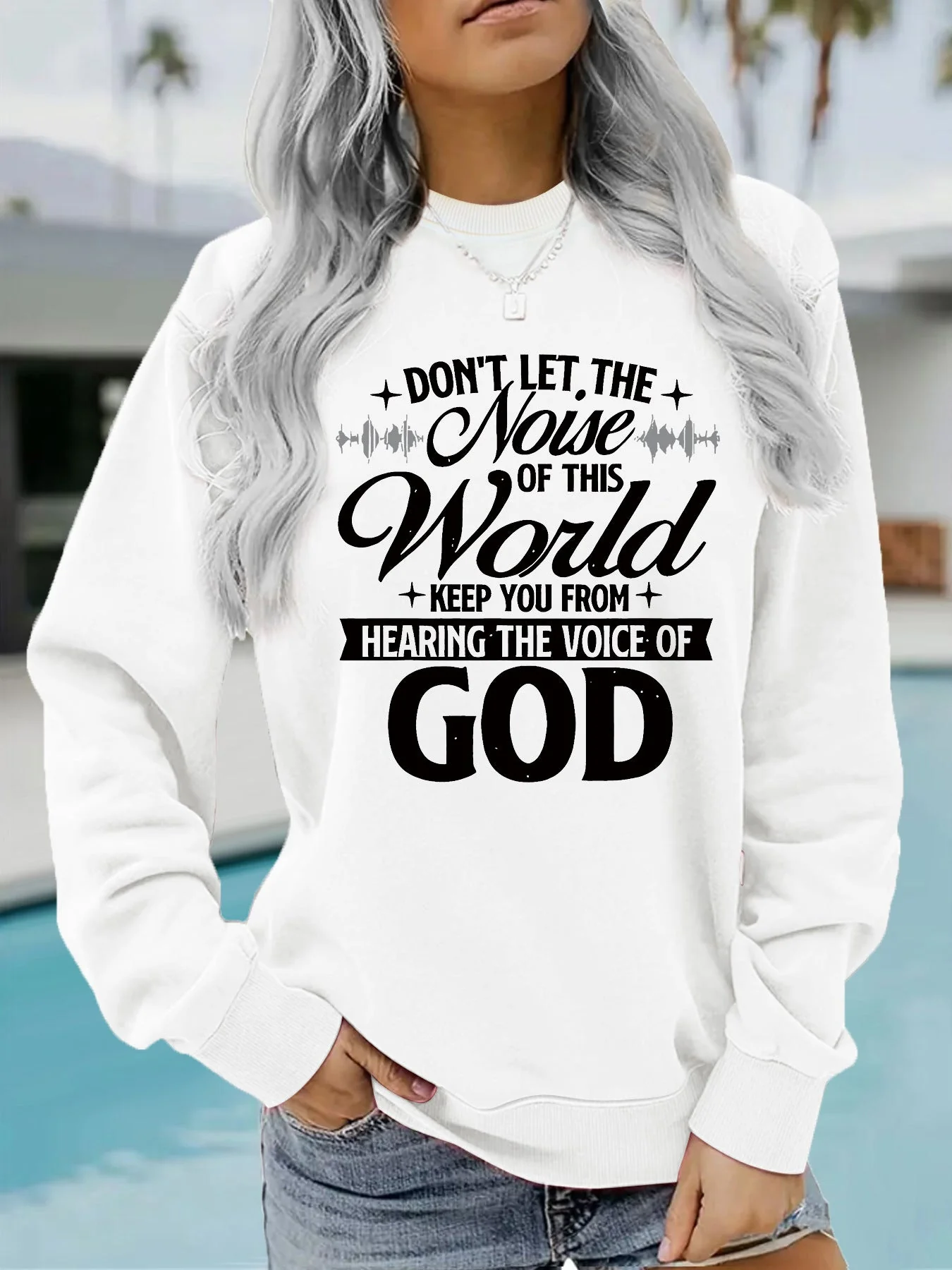 Damen Sweatshirt mit inspirierendem Aufdruck und bequemer Passform - Image 8