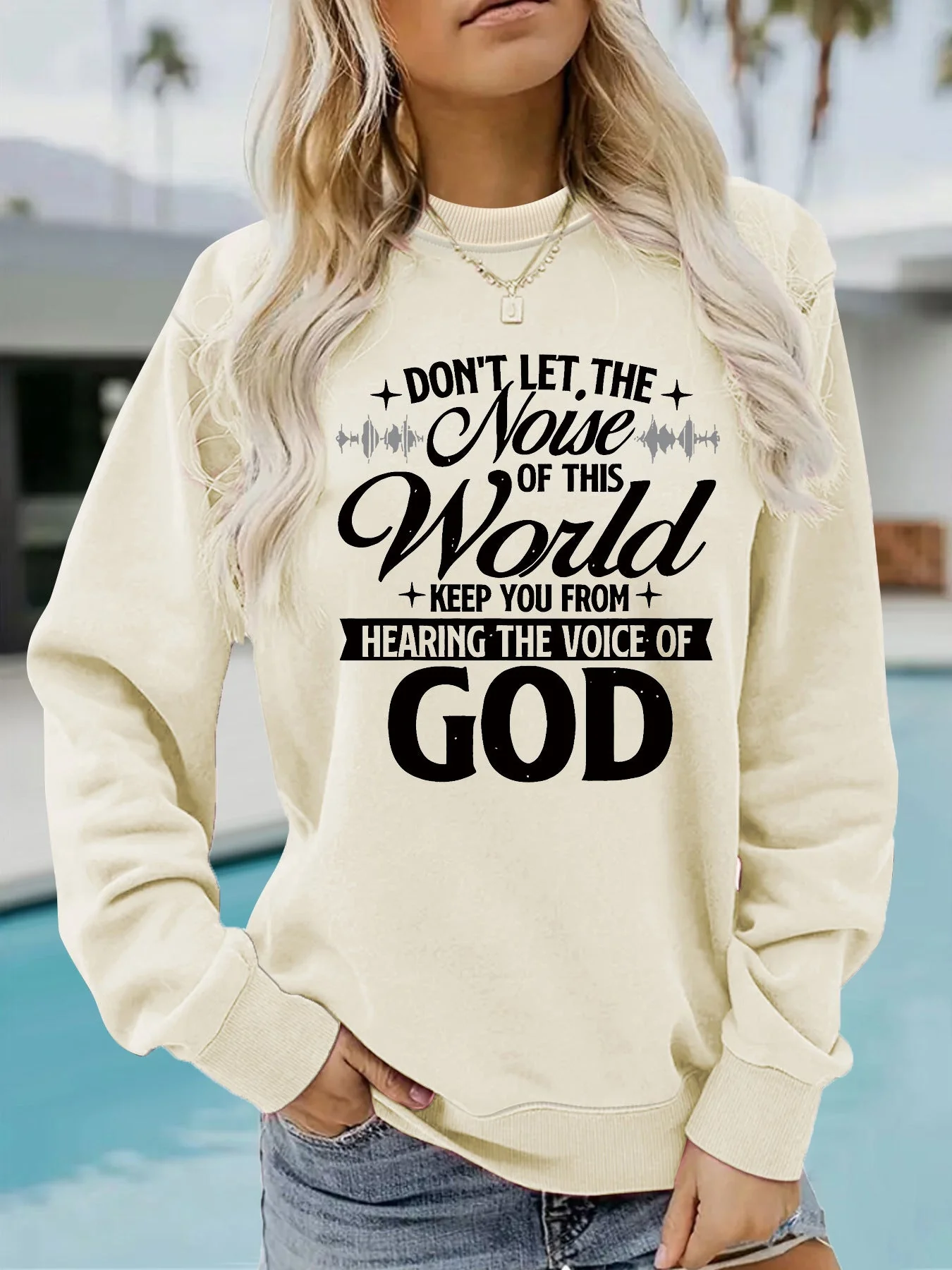 Damen Sweatshirt mit inspirierendem Aufdruck und bequemer Passform - Image 9