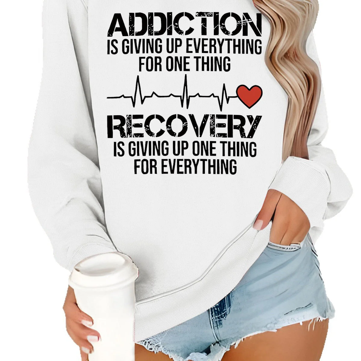 Damen Sweatshirt mit inspirierendem Druck und lässigem Schnitt - Image 4