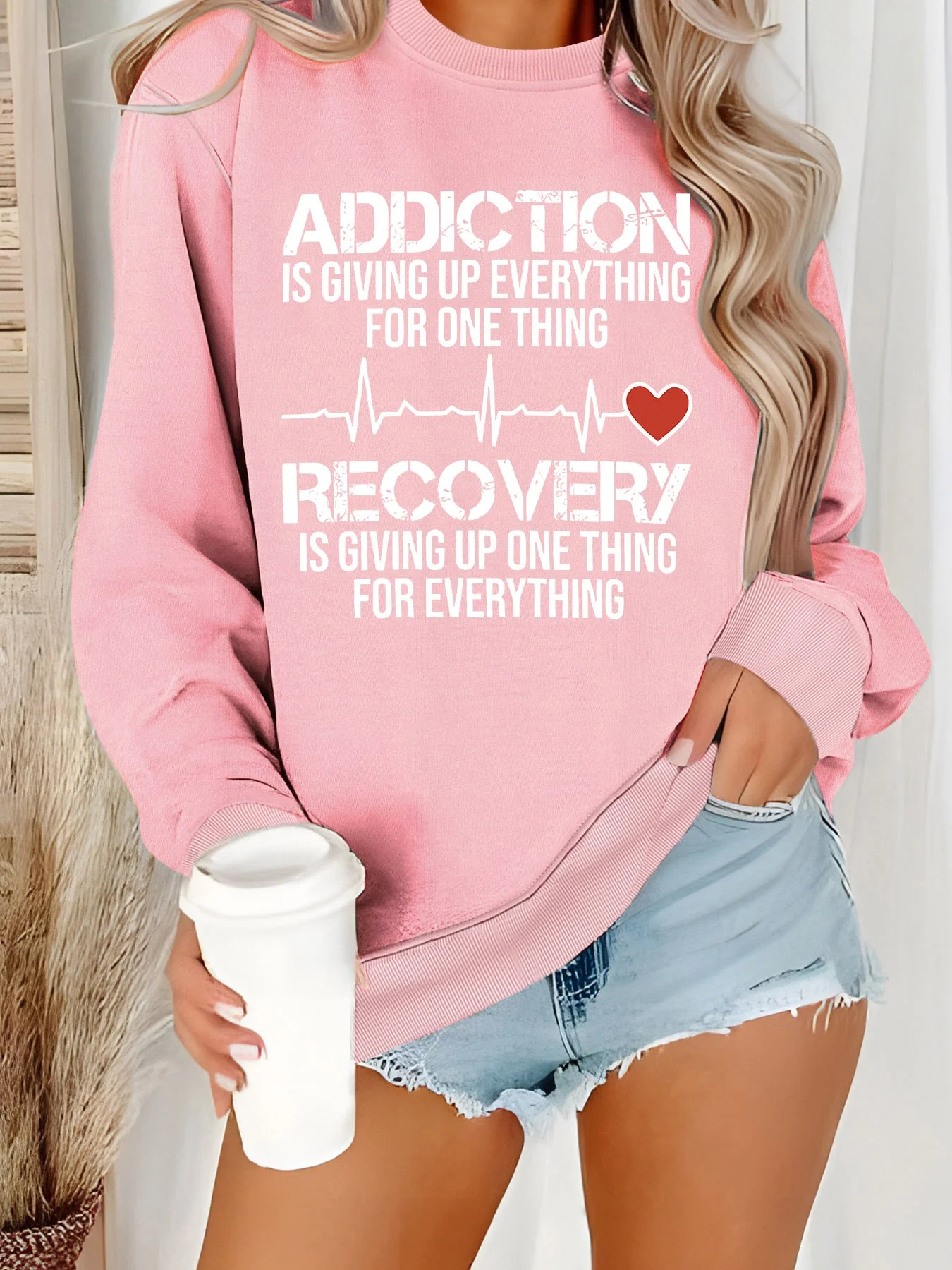 Damen Sweatshirt mit inspirierendem Druck und lässigem Schnitt - Image 6