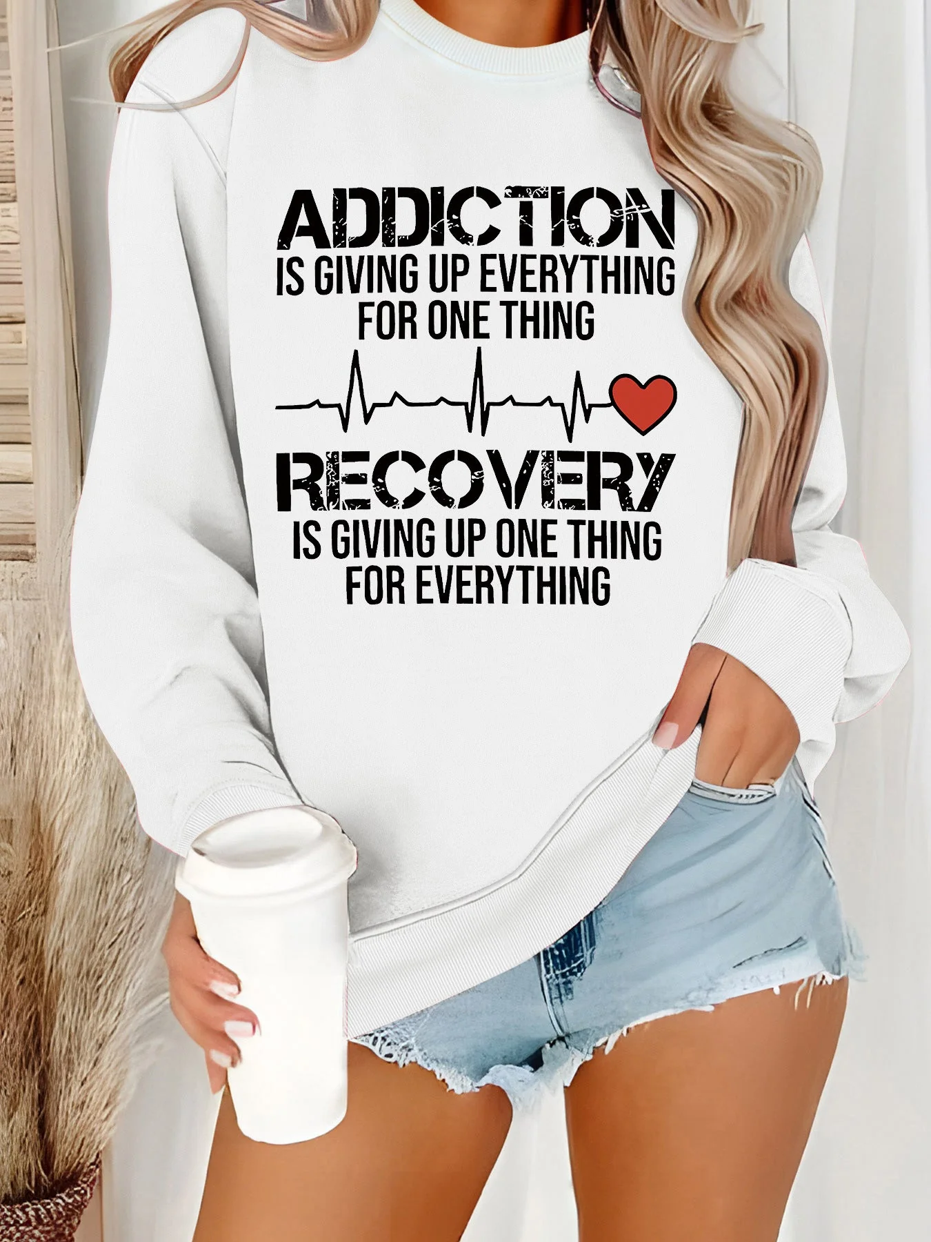 Damen Sweatshirt mit inspirierendem Druck und lässigem Schnitt - Image 8