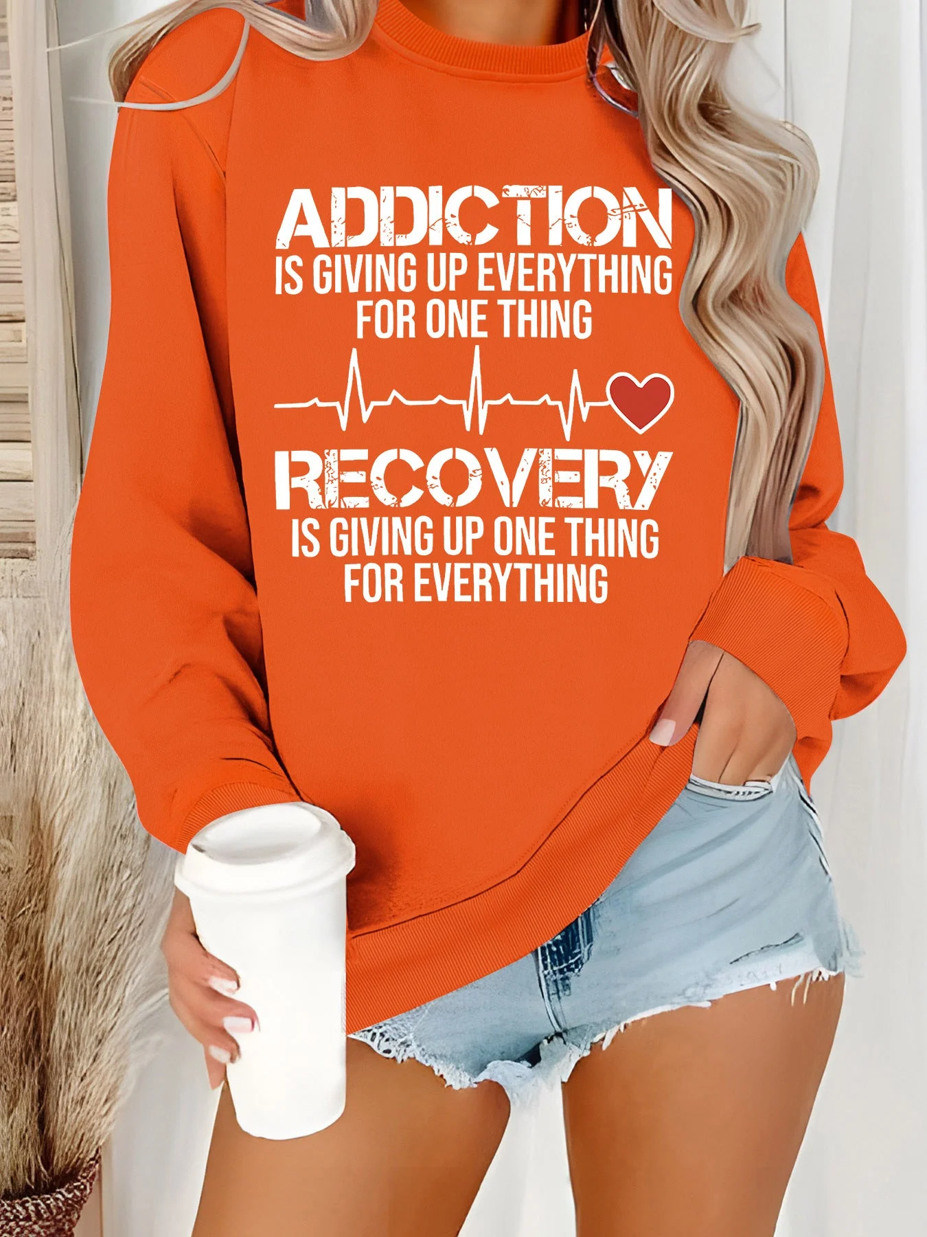 Damen Sweatshirt mit inspirierendem Druck und lässigem Schnitt - Image 9