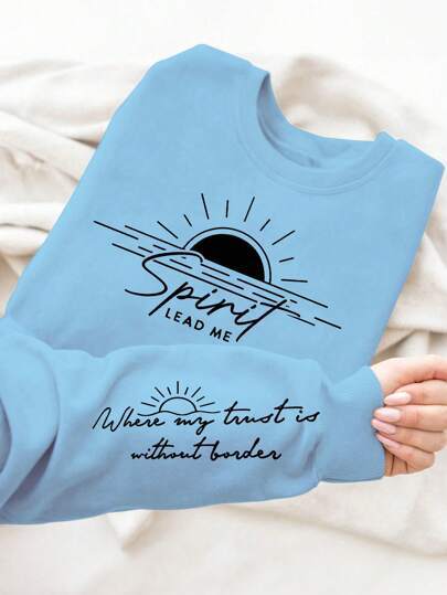 Damen Sweatshirt mit inspirierendem Druck und weich fließendem Stoff - Image 10