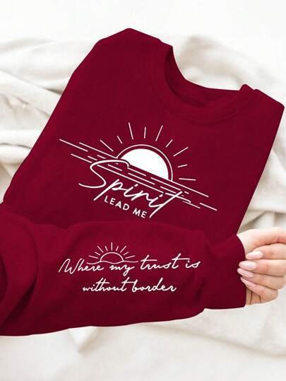 Damen Sweatshirt mit inspirierendem Druck und weich fließendem Stoff - Image 11