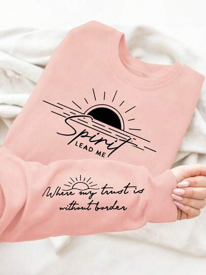 Damen Sweatshirt mit inspirierendem Druck und weich fließendem Stoff - Image 6