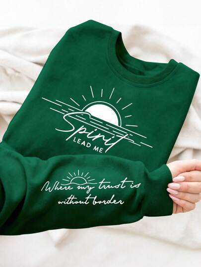 Damen Sweatshirt mit inspirierendem Druck und weich fließendem Stoff - Image 7