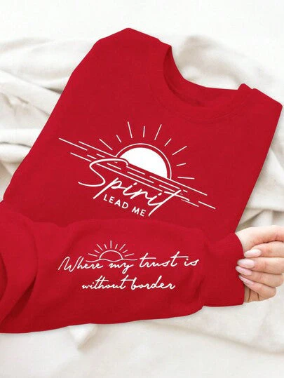 Damen Sweatshirt mit inspirierendem Druck und weich fließendem Stoff - Image 8