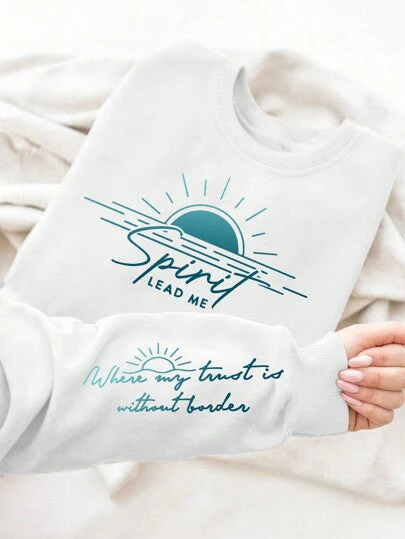 Damen Sweatshirt mit inspirierendem Druck und weich fließendem Stoff - Image 9