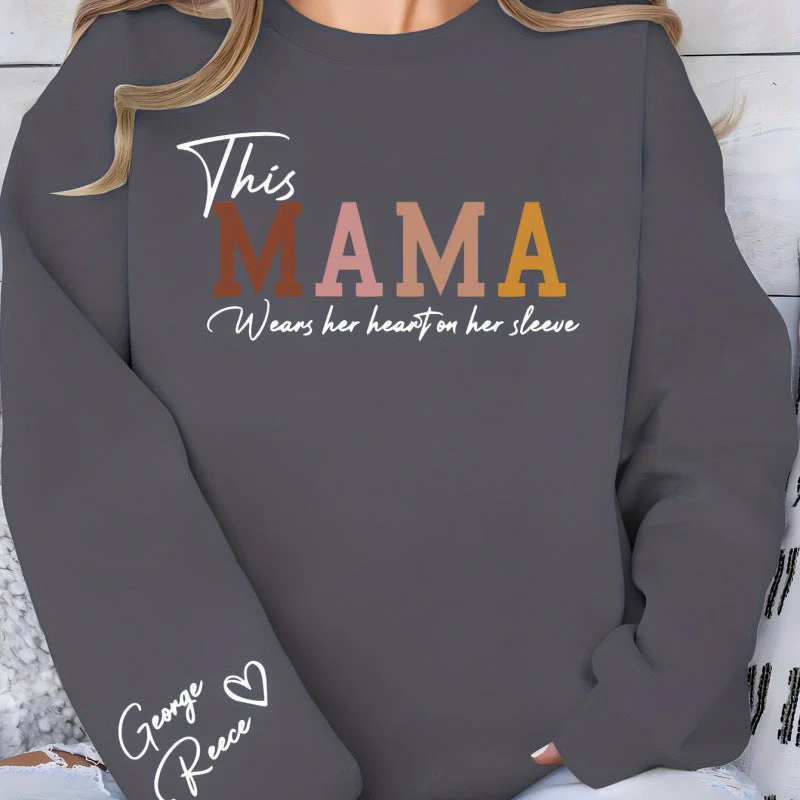 Damen Sweatshirt mit inspirierendem Mama-Aufdruck und bequemer Passform - Image 11