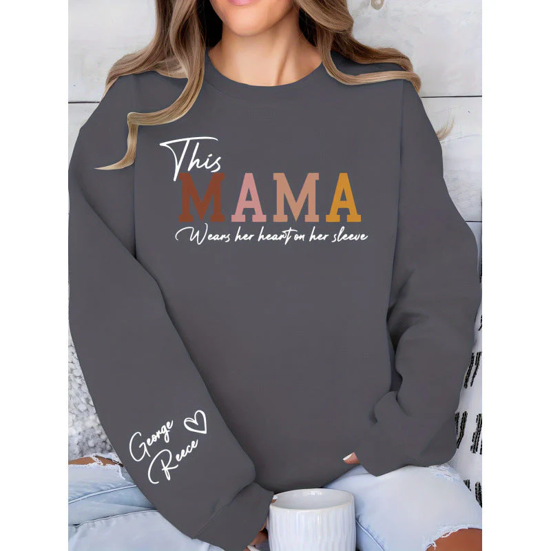 Damen Sweatshirt mit inspirierendem Mama-Aufdruck und bequemer Passform - Image 2