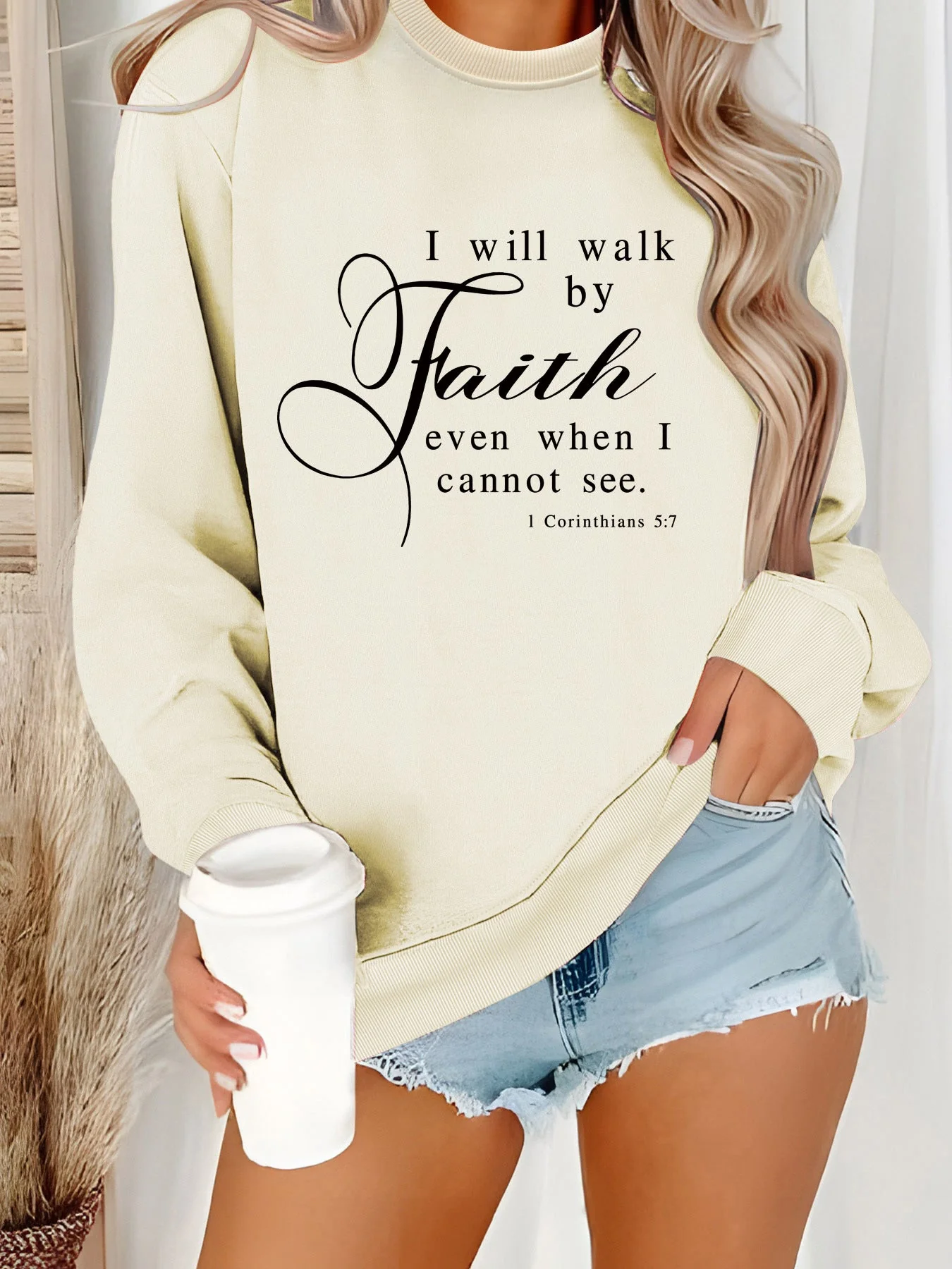 Damen Sweatshirt mit inspirierendem Schriftzug und weichem Material - Image 10