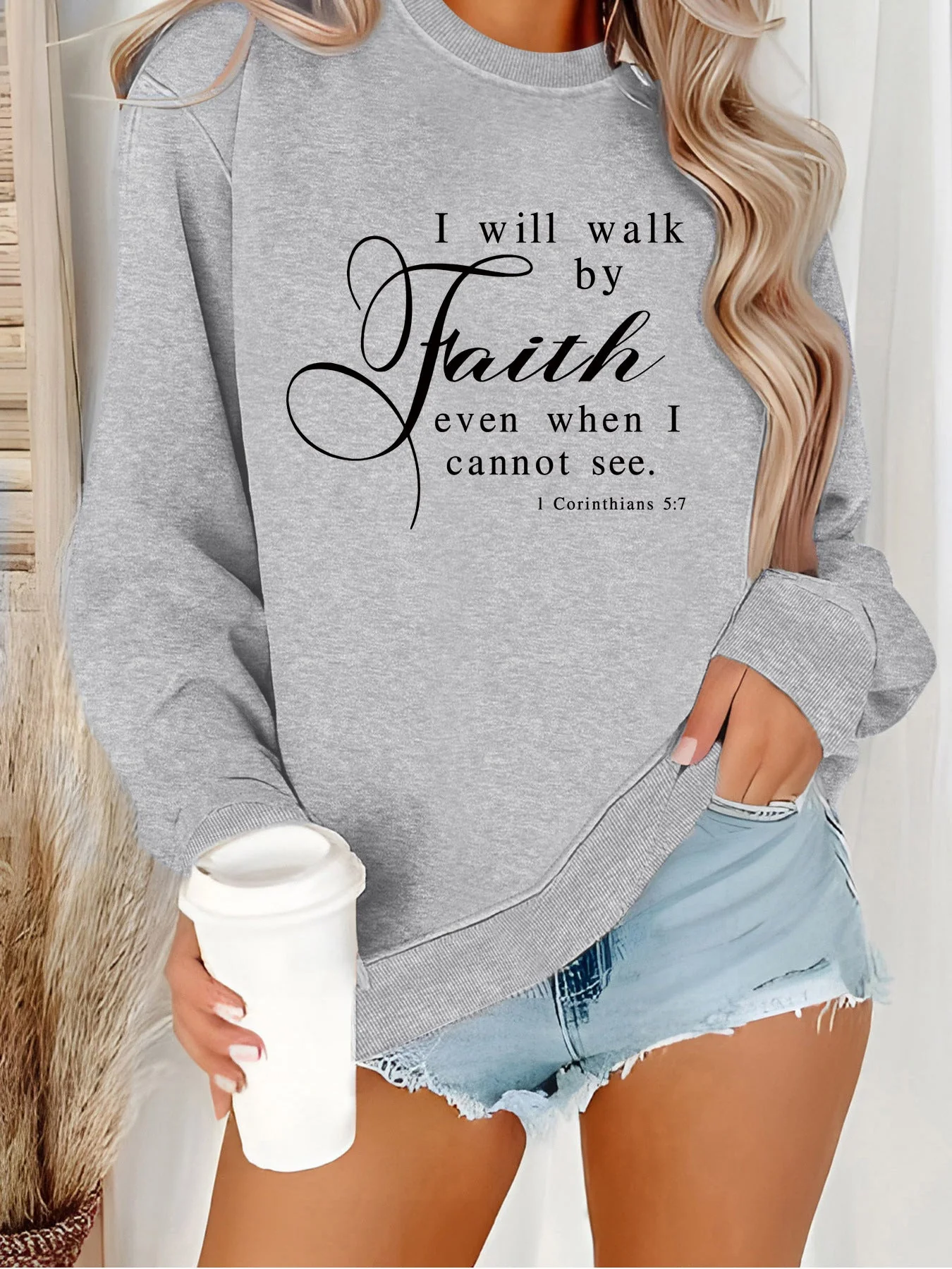 Damen Sweatshirt mit inspirierendem Schriftzug und weichem Material - Image 11