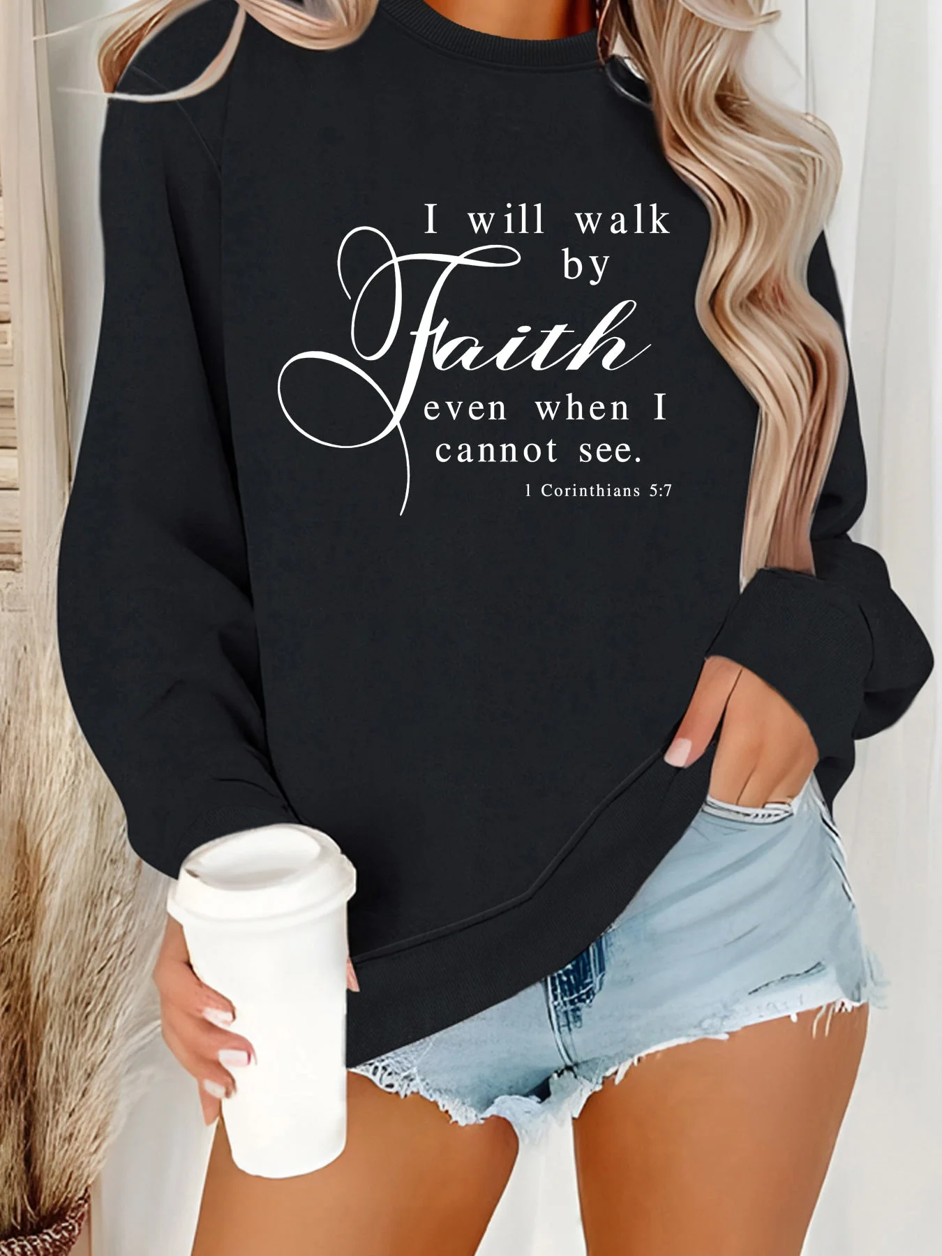 Damen Sweatshirt mit inspirierendem Schriftzug und weichem Material - Image 12