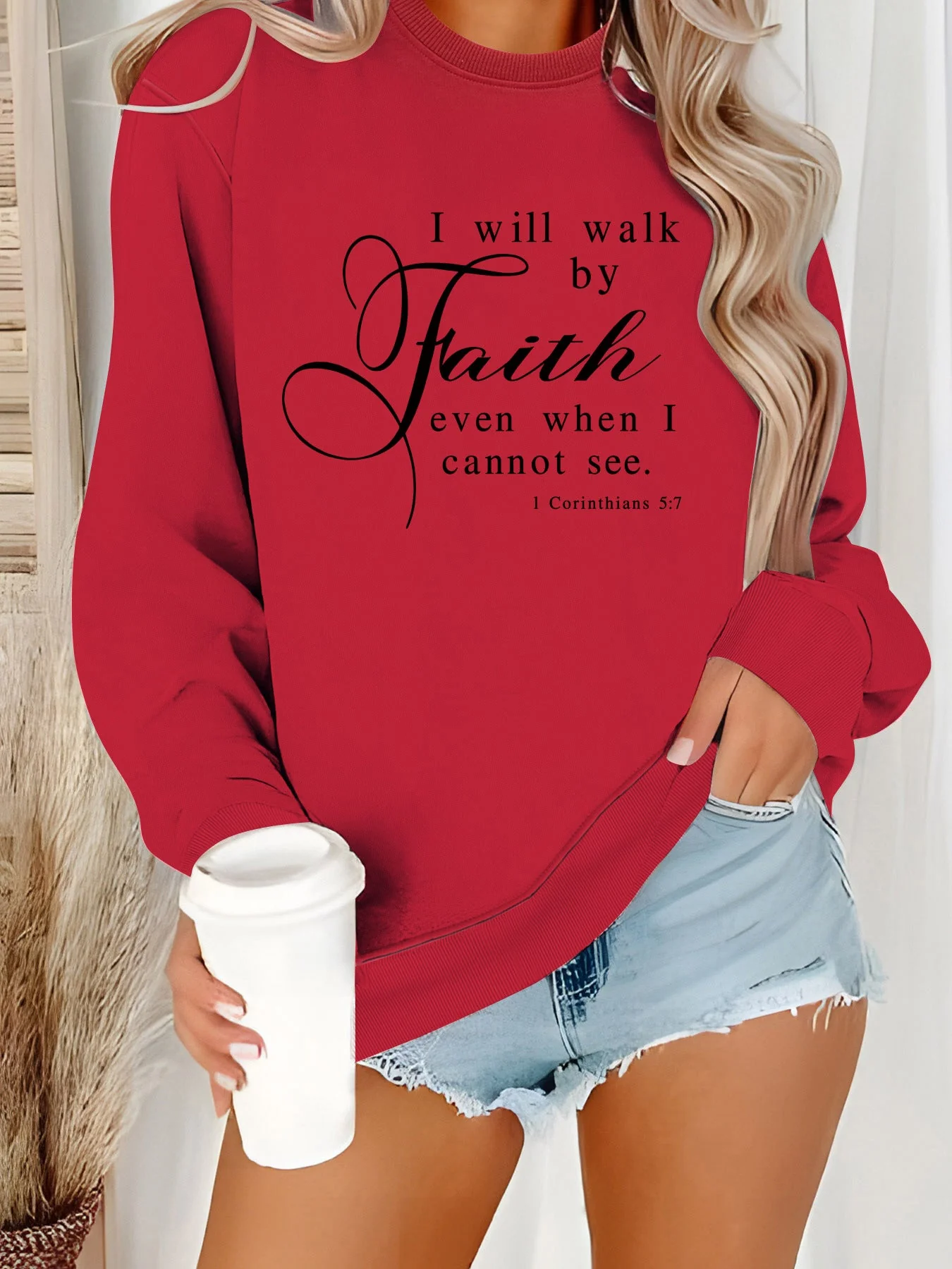 Damen Sweatshirt mit inspirierendem Schriftzug und weichem Material - Image 5