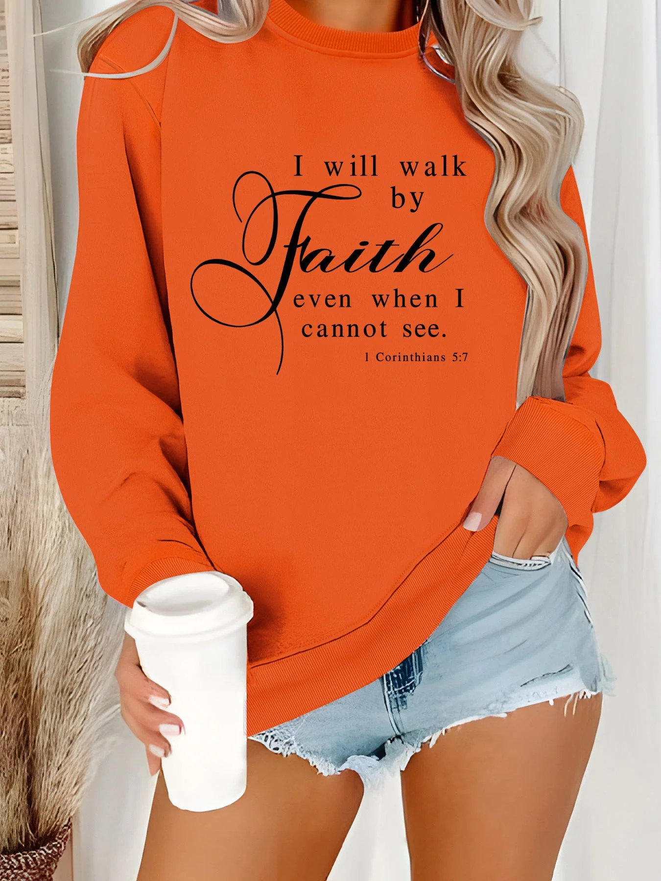 Damen Sweatshirt mit inspirierendem Schriftzug und weichem Material - Image 6