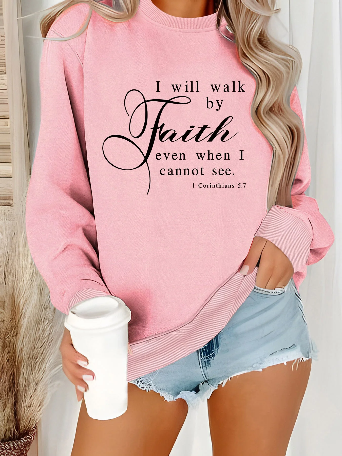 Damen Sweatshirt mit inspirierendem Schriftzug und weichem Material - Image 7