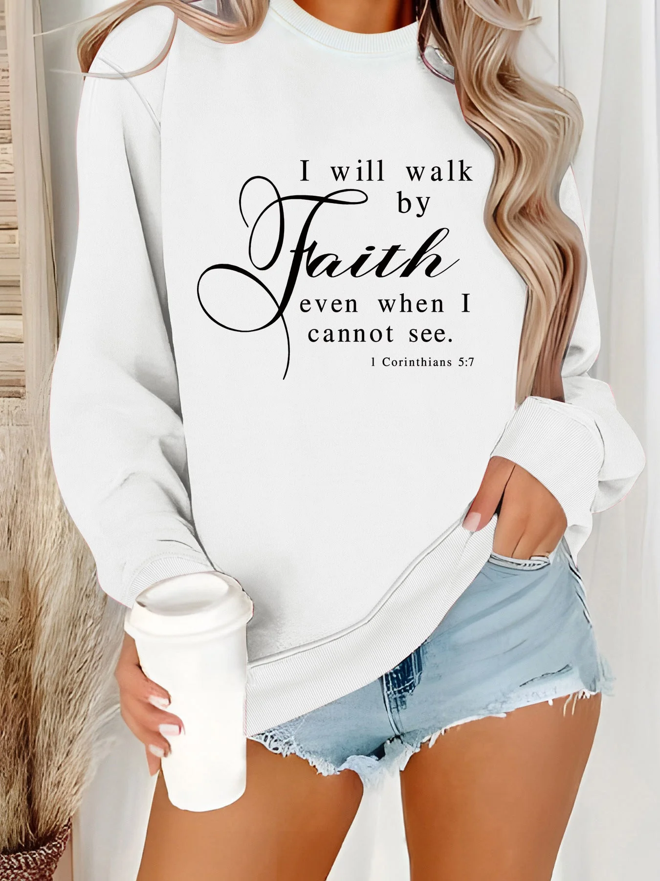 Damen Sweatshirt mit inspirierendem Schriftzug und weichem Material - Image 8