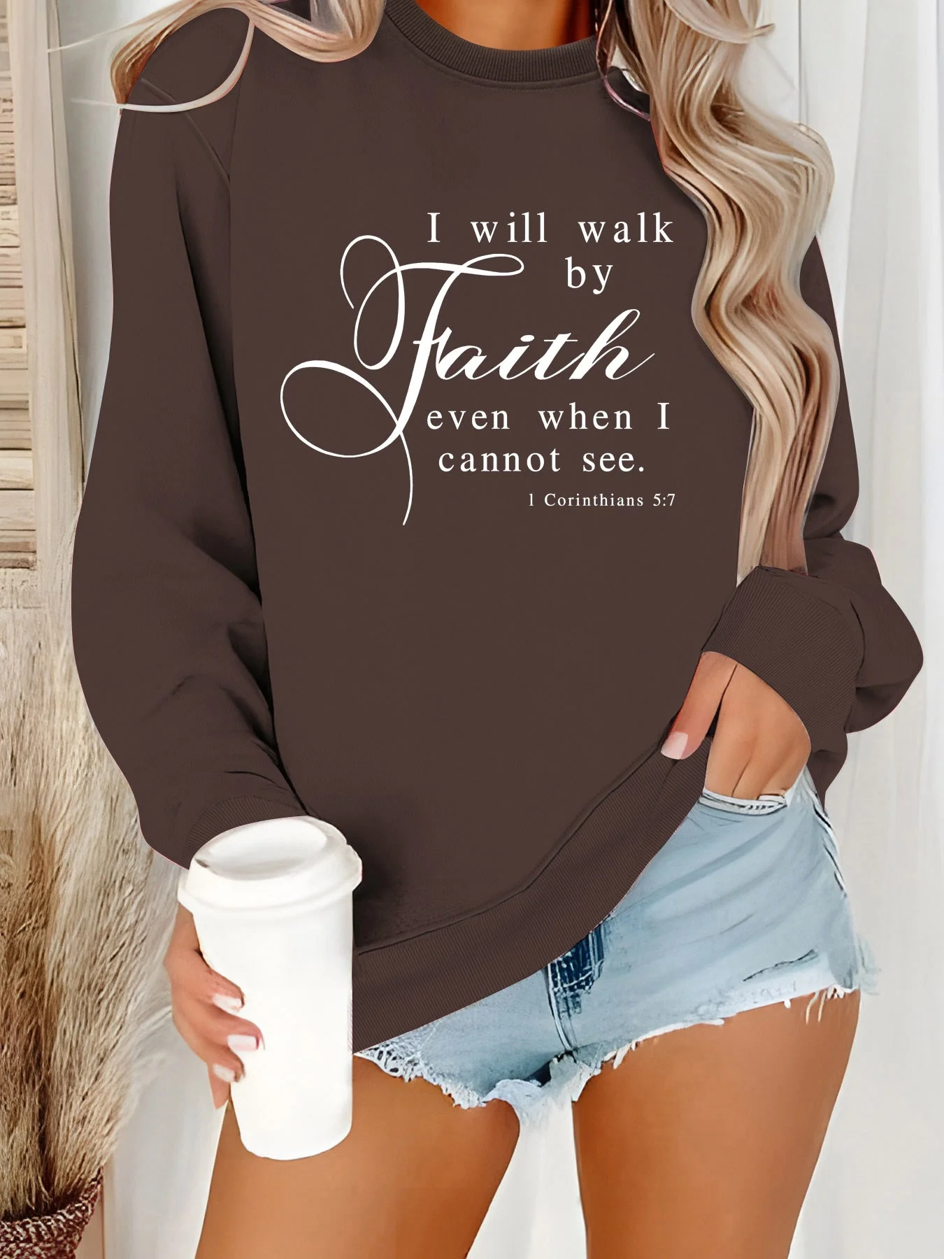 Damen Sweatshirt mit inspirierendem Schriftzug und weichem Material - Image 9