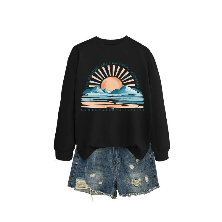 Damen Sweatshirt mit inspirierendem Sonnenaufgangsdesign und lässigem Schnitt - Image 4