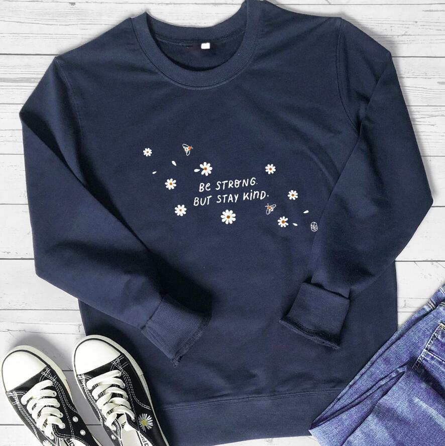 Damen Sweatshirt mit inspirierender Botschaft und floralem Design - Image 5