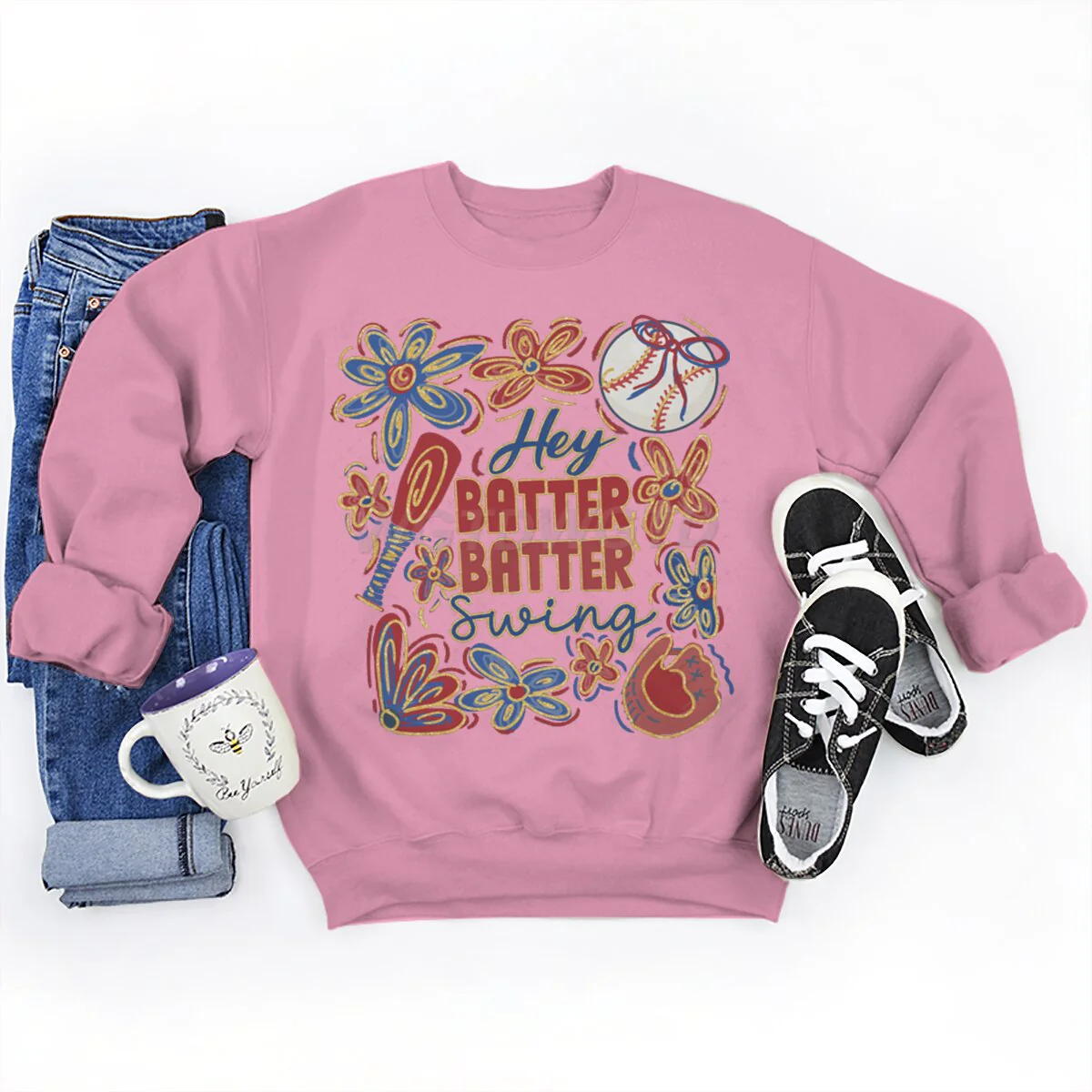 Damen Sweatshirt mit kreativem Baseball-Motiv und lässigem Schnitt - Image 11