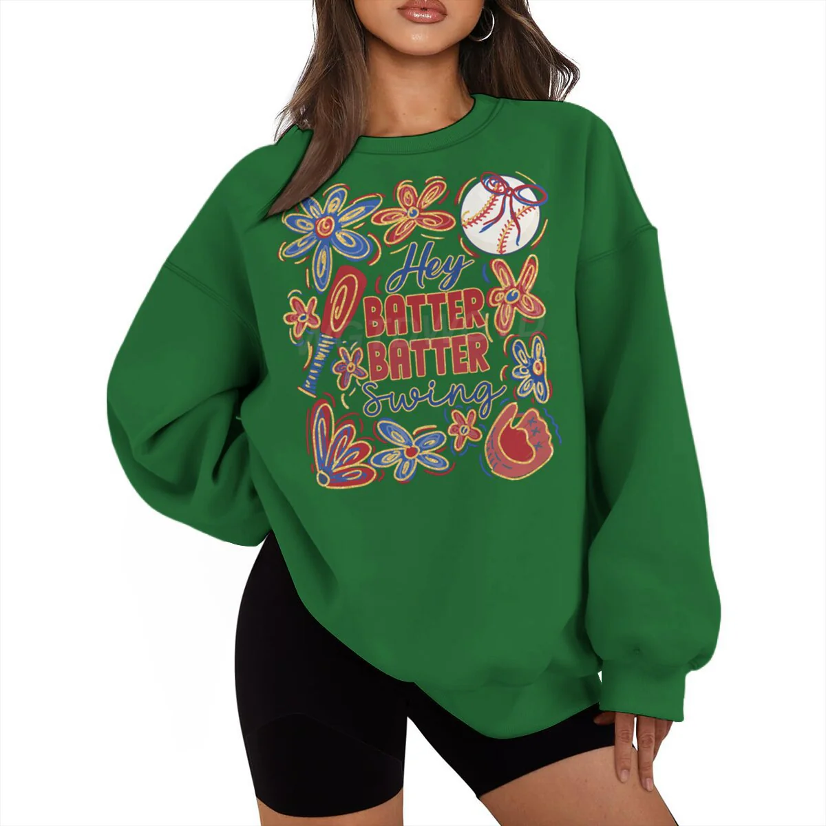 Damen Sweatshirt mit kreativem Baseball-Motiv und lässigem Schnitt - Image 2